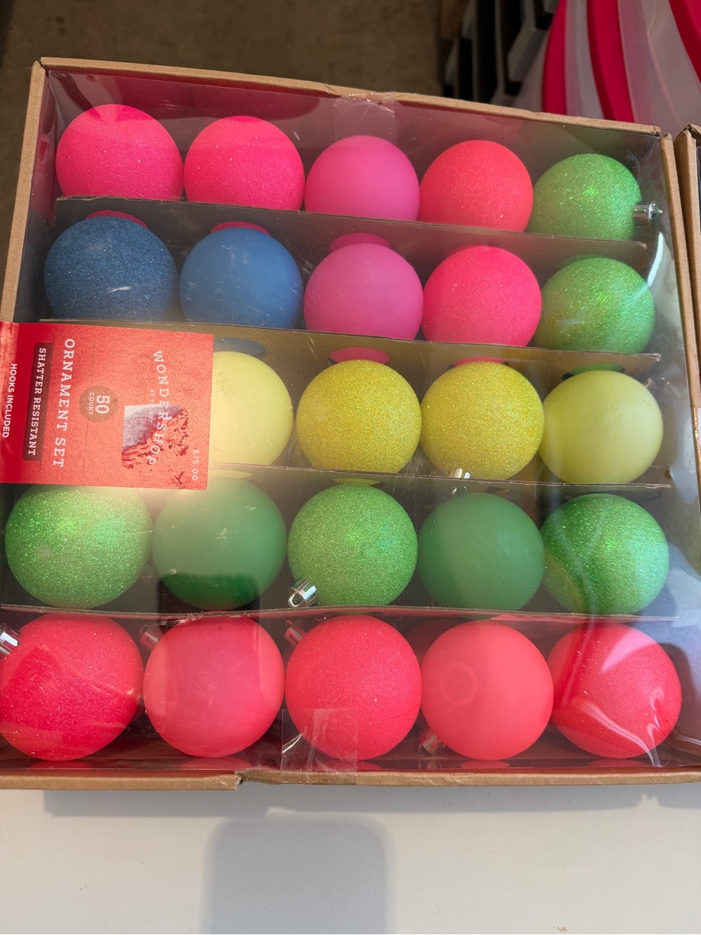 100 Party Ornaments - Pink, Green, Yellow, Blue, Sparkle - Picture 3 of 8
